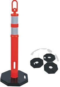 道路安全110cm反射PE製<span class=keywords><strong>T</strong></span>型デリニエーターポストボラード、6kg/8kgゴムベース付き、私道および道路交通警告用ポスト - Product Image 3