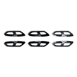 Punta de escape Volkswagen Magotan Passat B8 con textura de fibra de carbono 2016-2019, negro piano, plateado electrochapado - Product Image 3