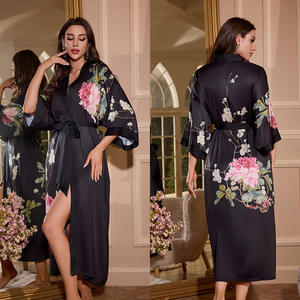 Glory 2025 nouvelle Collection <span class=keywords><strong>Curvy</strong></span> Fit col en v rouge pivoine imprimé Satin chemise de nuit lumière luxe vêtements de nuit été maison <span class=keywords><strong>Robe</strong></span> <span class=keywords><strong>Robe</strong></span> femmes - Product Image 4