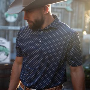 Polo de golf pour homme 120 g/m² uni, respirant, à motif floral, avec boutons, design sublimé, pas cher, avec boutons-pression en nacre pour bébé - Product Image 2