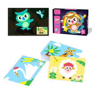 Divertidos niños DIY colorido arena dibujo artesanías arena arte imágenes dibujo conjunto niños Animal luminoso arena pintura Juguetes - Product Image 1