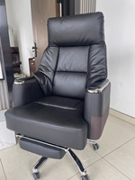 Fauteuil de Direction Ergonomique Pivotant Électrique et Manuel Robuste avec Repose-Pieds pour Bureau