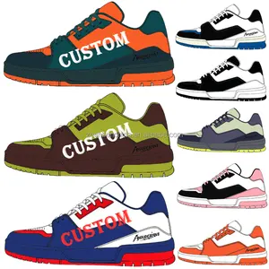 Customize Design Casual Canvas Trendy Shoes Men Women Walking Style Shoes Breathable Rubber Sole Retro Low Top Skateboard Shoes