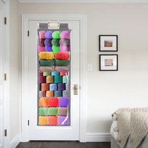 Clear Knitting Organizer Storage with 4 Large Zippered Pockets Hanging Yarn Storage for <b>Crochet</b> Lovers Made of Fabric Polyester - Product Image 3
