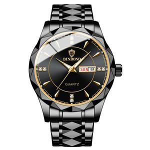 Reloj con Logotipo Personalizado BINBOND 5552, Reloj de Pulsera Dorado para Hombre, Resistente al Agua, de Acero, Lujoso, Luminoso, con Fecha y Día de la Semana - Product Image 6