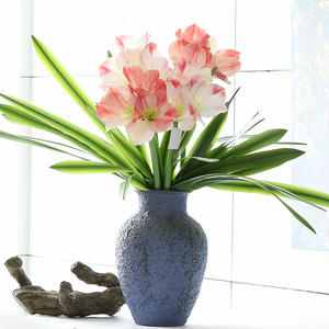 Vente chaude 3D Real Touch Rouge <span class=keywords><strong>Amaryllis</strong></span> Ampoules Artificielle Fleur Tiges pour Mariage Nouvel An Noël Pâques Saint Valentin - Product Image 4