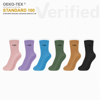 Chaussettes de yoga antidérapantes respirantes et absorbantes pour femme, en tricot rayé éponge, avec logo personnalisé OEM/ODM, idéales pour le printemps