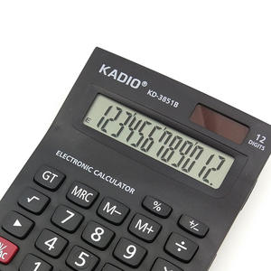 Calculatrice de bureau classique abordable 12 chiffres double alimentation KD-3851B noire pour usage bureautique et entrepôt - Product Image 4