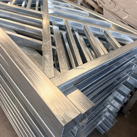 Panneau de clôture à piquets hauts à sommet plat de 8 pieds en acier galvanisé thermolaqué, durable, antirouille, écologique, anti-UV