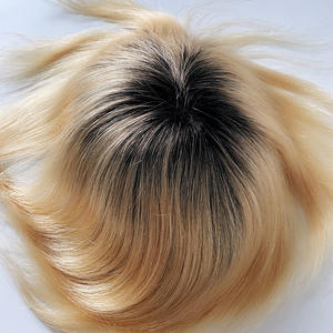 Pelucas de cabello humano <span class=keywords><strong>para</strong></span> hombres, tupé 100% virgen remy, marrón, roots, <span class=keywords><strong>platino</strong></span>, <span class=keywords><strong>Rubio</strong></span>, degradado, francés, mono de encaje suizo - Product Image 4