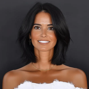 Mới nhỏ ren đen dẻo dai tự nhiên <span class=keywords><strong>Bob</strong></span> Ngắn Tóc thẳng Micro khối lượng tự nhiên không có bangs. sm1684 - Product Image 2