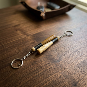 <b>Mini</b> Baseball Keychain with Wooden Bat Wood Keychain for Sport Featuring a Unique Bat Design and Logo for sale - Product Image 3