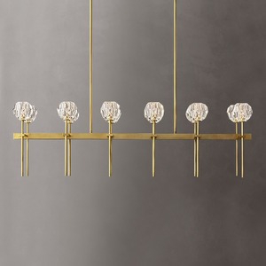 Giữa Thế Kỷ mờ kính ánh sáng đồ đạc phong cách Ý 8 đèn trần Cổ Điển Đèn chùm với đèn bóng râm khách sạn ánh sáng mặt dây chuyền - Product Image 1