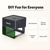 Graveur laser de table DAJA DJ6 80x80mm CNC 3000mW rapide, mini imprimante de marquage de logos, découpeuse compatible IA pour bois et plastique