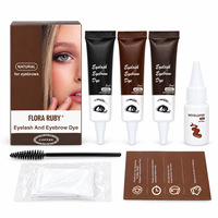 FLORA RUBY Teinture pour sourcils DIY, imperméable, séchage rapide, brun clair, semi-permanente, teinture temporaire pour cils et sourcils