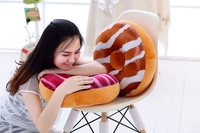Coussin en peluche doux en forme de beignet 3D, coussin rond en forme de gâteau, coussin de canapé, coussin de siège, jouet pour enfants, décoration de la maison, coussin de mariage, cadeau d'anniversaire, cadeau de Noël, 40 cm