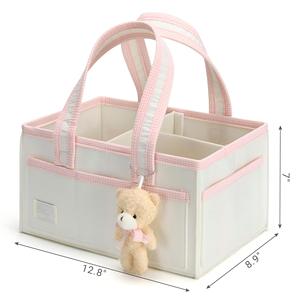 Bolsa Organizadora de Pañales de Fieltro, Linda Cesta para Bebé Recién Nacido con Compartimentos y Asa - Product Image 2