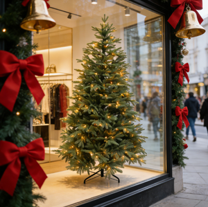 ต้นคริสต์มาสประดิษฐ์ขนาด 5 ฟุต พร้อมไฟ LED หลากสี กิ่งแบบพับได้ วัสดุ PE คุณภาพสูง สำหรับตกแต่งภายใน 500-1000 หลอด LED - Product Image 1