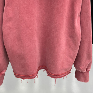 Felpa con Cappuccio Oversize Personalizzata <span class=keywords><strong>2026</strong></span> in 100% Cotone di Alta Qualità, Effetto Vintage Lavato, Ricamata con Motivo a Tinta Unita per Uomo - Product Image 4