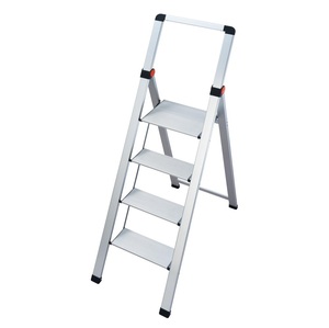 Taburetes Domésticos Slimstep con Barandilla, Taburete de Aluminio de 4 Peldaños con Barandilla de Seguridad, Altura de Trabajo de 2.91 m, Capacidad de 150 kg - Product Image 1