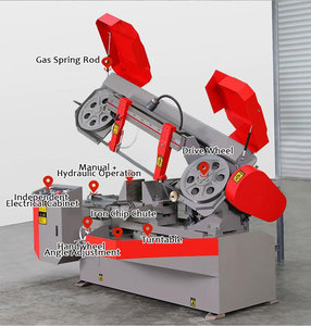 เครื่องตัดเหล็กไฮดรอลิกเลื่อยโลหะแนวนอนปรับแต่งได้เครื่องตัดเหล็กมุม45 ° 90 ° - Product Image 2