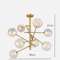 Nordique Simple 4/6/8 lumières G9 ampoule luxe cristal boule de verre lustre suspension pour chevet chambre salon