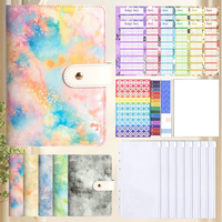 Carnet de budget A6 Tie Dye Macaron, classeur à feuilles mobiles, journal, carnet de suivi des dépenses, planificateur rechargeable et détachable