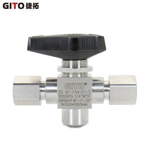 Vanne à boisseau sphérique manuelle haute pression 10000 PSI pour GNC, structure angulaire à deux positions et trois voies pour station de ravitaillement - Product Image 2