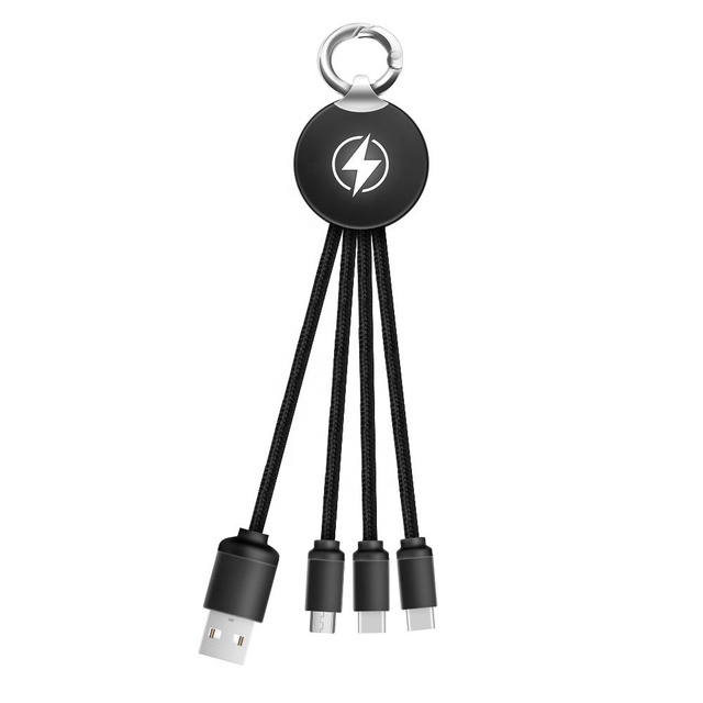 New Trending 3 in 1 Usb Cable Fast Charging Cables for Mobile Phone OEM ODM Braided Nylon Pure Copper Core Data Cables