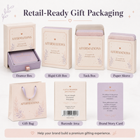 Cartes d'affirmation à gratter personnalisées avec marque privée, 52 pièces, carton 350 g/m², dorure à chaud, vernis sélectif UV, coffret cadeau avec outil à gratter