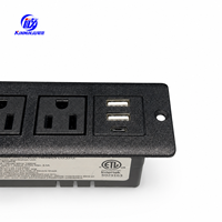 Gizli Gömme Endüstriyel Masa Üstü Priz Çoklayıcı 2 AC Priz 2 USB-A 1 USB-C Giriş 1.5m Kablo IP54-Ev/Ofis Kullanımı 15A