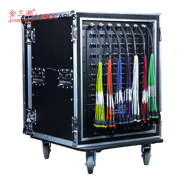 56 Ch 3-Way 2 Isolated XLR Microphone Splitter Rack Audio Signal Distribution System Metal Flight Case Live Events Broadcast