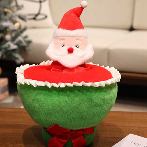 En stock : Jouets en peluche de Noël, Père Noël et boule verte, mignons et adorables, en coton doux, pour machine à griffes, pour garçons - Product Image 1