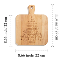 Planche à découper carrée personnalisée en acacia en forme de pagaie bloc à découper de cuisine pour Noël