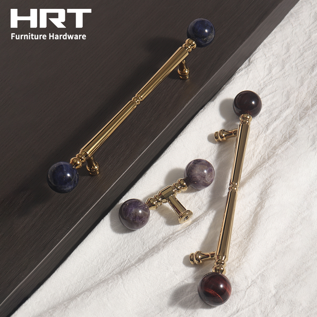 Stone Ball Cabinet Handles and Knobs Solid Metal Body for Kitchen Cabinet Wardrobe Drawer Furniture