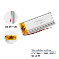 Batteries rechargeables semi-solides au lithium-ion YXE701550 3.7V/500mAh à longue autonomie, certifiées UN38.3