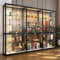 Vitrine de présentation pour figurines de collection avec éclairage LED, présentoir en verre pour figurines d'action, meuble de comptoir pour boîtes mystères, bijoux et jouets