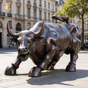 Scultura in Bronzo a Grandezza Naturale del Toro di Wall Street, Statua del Toro che Corre, Personalizzabile, Alta Qualità per Esterni - Product Image 1