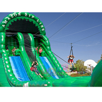 Parc de tyrolienne gonflable avec zone de jeux gonflables et tyrolienne intérieure près de chez moi