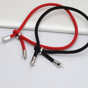 Juego de Accesorios de Plata de Ley S925 Wenchi, Color Negro y Rojo, Cuentas Huecas de Perla de 3 mm, Collar, Pulsera, Estilo Simple, Joyería de Cuerda Personalizada - Product Image 1