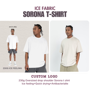 Ensemble de T-shirts à manches courtes pour hommes <span class=keywords><strong>MGOO</strong></span> 230gms, couleur unie, grande taille, 100% coton, UPF 50+, coupe ample, tissu Solona Cool - Product Image 6