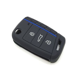 Funda de Silicona para Llave de Coche VW <span class=keywords><strong>Golf</strong></span> de 3 Botones, Touran, <span class=keywords><strong>Sportvan</strong></span>, Soporte Plegable para Llaves - Product Image 6