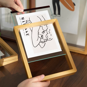 Cadres <span class=keywords><strong>Photo</strong></span> Décoratifs En Bois Naturel <span class=keywords><strong>Verre</strong></span> Transparent Double Face pour <span class=keywords><strong>Photo</strong></span> Spécimen Feuille Collection A3 A5 6x8 12x18 Tailles - Product Image 3