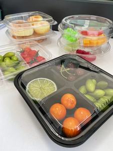 Trái Cây Cắt Bao Bì Hộp Hình Chữ Nhật Trong Suốt Lưới Hộp Salad Cùng Một Trái Cây Hộp Đĩa - Product Image 6