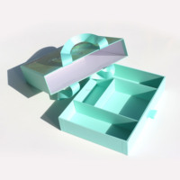 Boîte cadeau coulissante personnalisée avec poignée en ruban, boîte de luxe pour cadeaux de mariage et bonbons avec séparateurs pour thé, desserts et biscuits