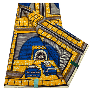 6 Yards de Tissu Africain Wax Hollandais en Coton Tissé Uni Respirant Double Face pour Vêtements Africains et Robes pour Filles - Product Image 1