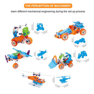 Juego de Construcción 5 en 1 de 132 Piezas, Juguetes Educativos STEAM, Modelo de Ingeniería, Kit de Construcción Creativa para Niños - Product Image 5