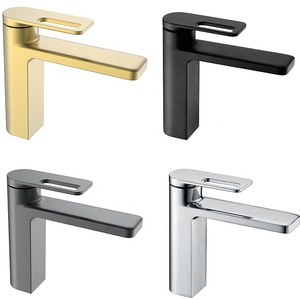 Keran Wastafel Mewah yang Dapat Disesuaikan, Keran Air Wastafel Kuningan untuk Proyek Kamar Mandi Hotel - Product Image 1