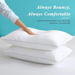 Juego de 2 Fundas de Almohada de Tamaño Estándar, 100% Algodón, Relleno de Gel Poliéster Alternativo a Plumón, Suaves, Medianas, Ajustables, Estilo Hotel - Product Image 3