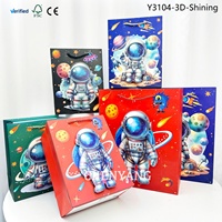 Sacs de courses personnalisés en carton à motif de dessin animé, thème astronaute et espace pour enfants, assortiment pour la Fête des Mères